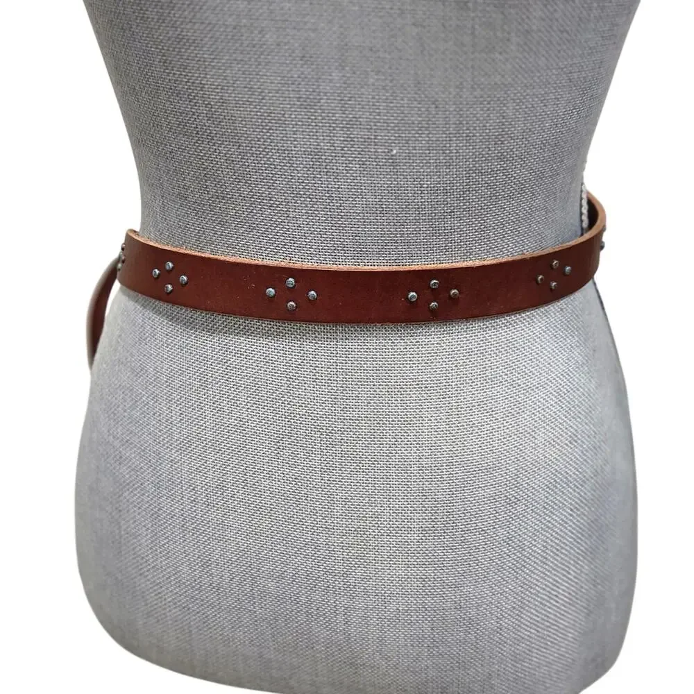 Amsterdam Heritage Studded Leather Wrap Belt | Boho Western Brown | 95.5